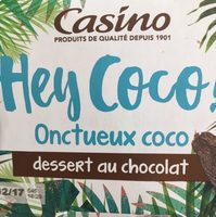 Hey coco! Onctueux coco Dessert au chocolat.