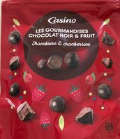 Les gourmandises chocolat noir et fruits - Framboise et cranberries