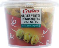 Olives vertes dénoyautées pimentées
