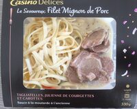 Le Savoureux Filet mignon de Porc tagliatelles, julienne de courgettes et carottes - Sauce à la moutarde à l'ancienne
