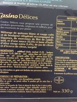 Le Savoureux Cabillaud, légumes du soleil cuisinés, quinoas et boulgour - Sauce à l'huile d'olive (3,4%) et au citron