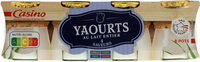 Yaourts au lait entier 4 saveurs Vanille Citron Coco Fraise