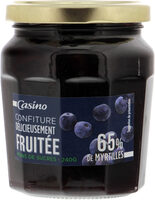 Confiture délicieusement fruitée 65% de Myrtilles moins de sucres