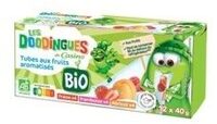 Tubes de fromage blanc bio aux fruits : fraise, framboise, abricot