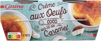 Crème aux œufs coco sur lit de caramel