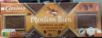 Mention bien chocolat au lait et inclusions de caramel