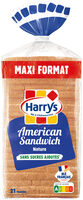 Pain de mie american sandwich nature sans sucres ajoutés maxi 825g