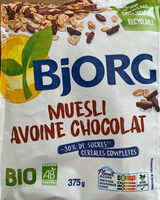Muesli avoine chocolat bio