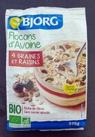 Flocons d'avoine 4 graines et raisins