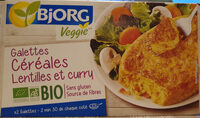 Galettes céréales lentilles et Curry Bio