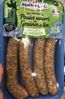Les saucisses de poulet nourri aux graines de lin