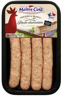 4 saucisses de volaille façon charcutière aux herbes