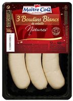 3 boudins blancs de volailles natures
