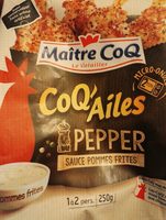 Manchons de poulet marinés 3 poivres, rôtis et sa coupelle de sauce pommes frites, MAITRE COQ,...