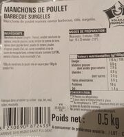 Manchons de poulet barbecue surgelés