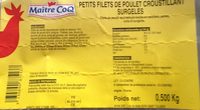 Petits filets de poulet croustillant surgelés