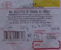 Bol Rillettes de canard au magret