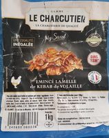 Émincé de lamelle de kebab de volaille HALAL