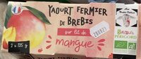 Yaourt fermier de brebis lit de mangue