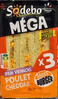 Méga pain viennois poulet cheddar
