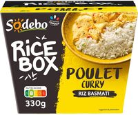 Sodebo ricebox 330g poulet curry