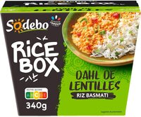 Sodebo ricebox 340g dahl lentilles