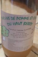 Pur jus de pomme et coing du haut berry