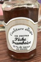 Confiture allegee pêche framboise