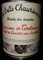Saucisse de toulouse et confit de canard aux lentilles