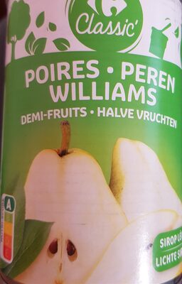 Poires Williams demi-fruits sirop léger
