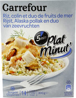 Colin d'Alaska et riz et duo de fruits de mer