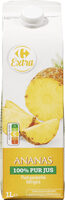 Ananas 100 % pur jus. Flash pasteurisé. Réfrigéré.