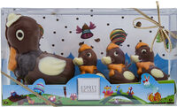 Moulages de chocolat au lait décorés