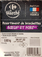 Assortiment brochettes porc & bœuf spécial barbecue