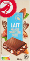 Chocolat au lait aux éclats d'amandes hachées caramélisées salées