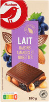 Lait raisins, amandes et noisettes