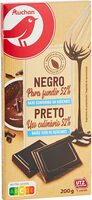 Auchan chocolat noir dessert faible en sucre 200g
