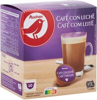 Auchan cafe capsules au lait dg x10 100g packb