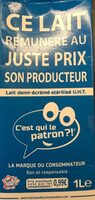Lait demi-écrémé stérilisé UHT