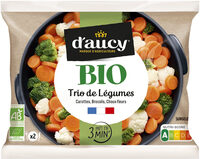 Trio Carottes, brocolis, choux-fleurs Bio d'aucy 500g