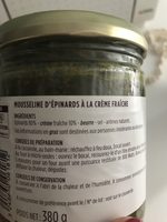 Mousseline d'épinards à la crème fraîche