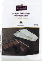 Mini tablettes de chocolat noir, 72% de cacao