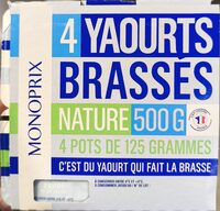 4 yaourts brassés nature