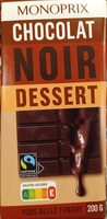 Chocolat noir pâtissier dessert