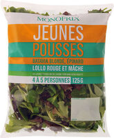 Jeunes pousses Batavia blonde, épinard, lollo rouge & mâche