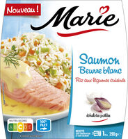 Saumon beurre blanc, riz aux légumes cuisinés