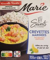 Crevettes marinées riz basmati lentilles