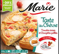 Tarte au chèvre, Tomates cerises et courgettes grillées