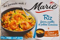 Ma Formule Midi Riz Façon Paëlla et Petites Gambas + Crème Caramel