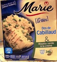 Les grillés Dos de cabillaud et risotto verde à la crème